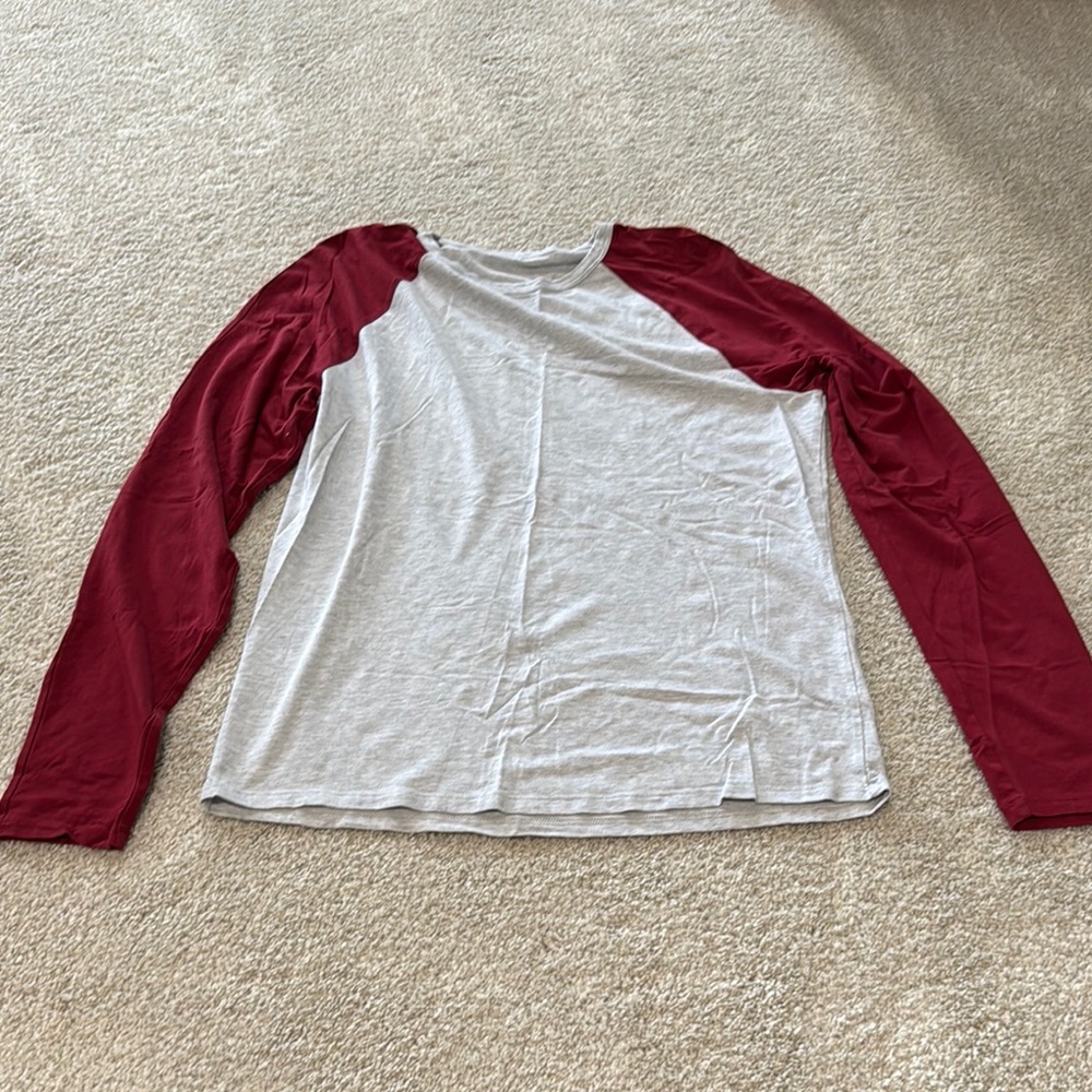 lululemon athletica Red and Gray Long Sleeve Tee